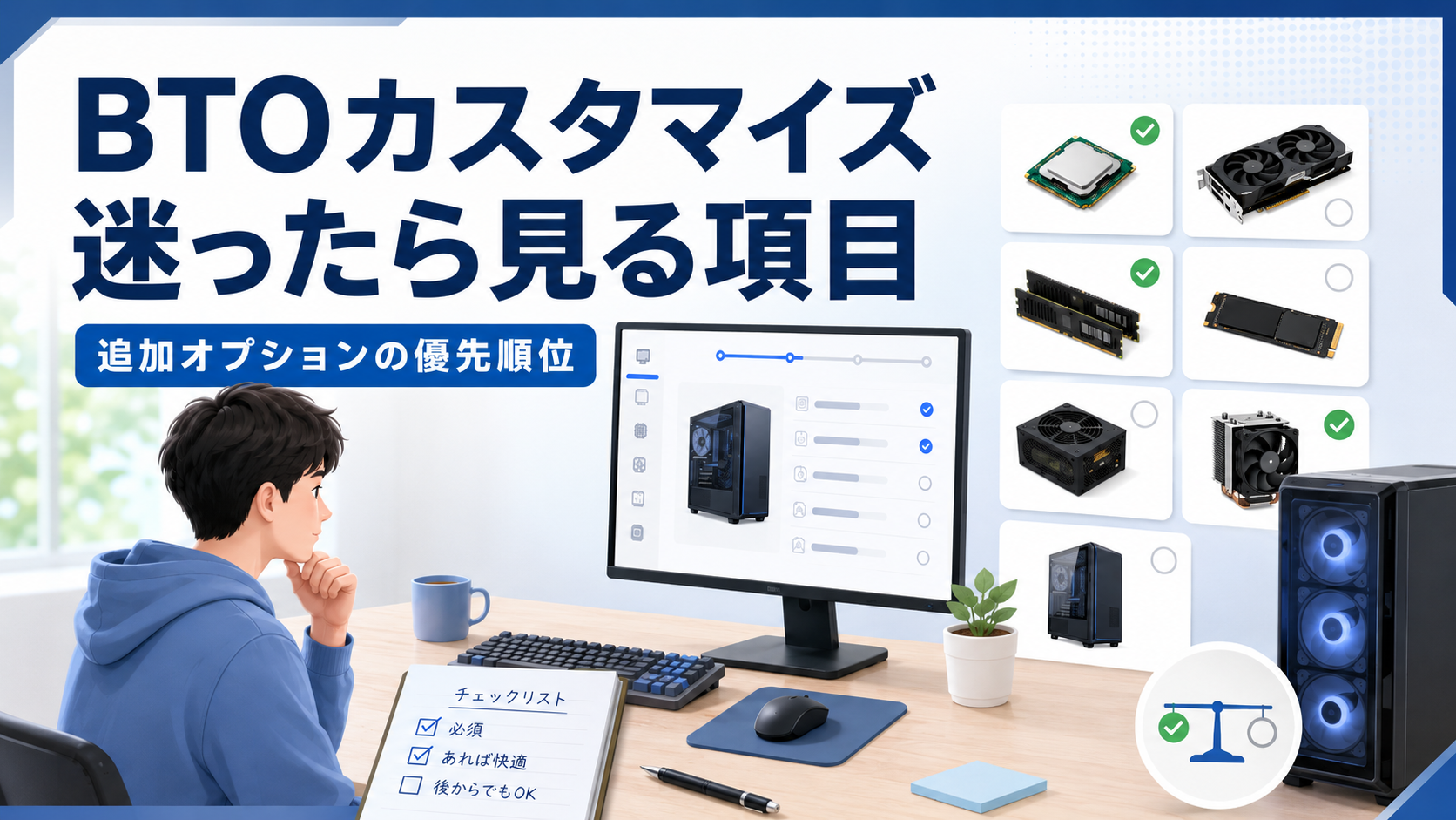 BTOゲーミングPCの不要なカスタマイズまとめ|初心者が迷いやすい追加オプションの考え方