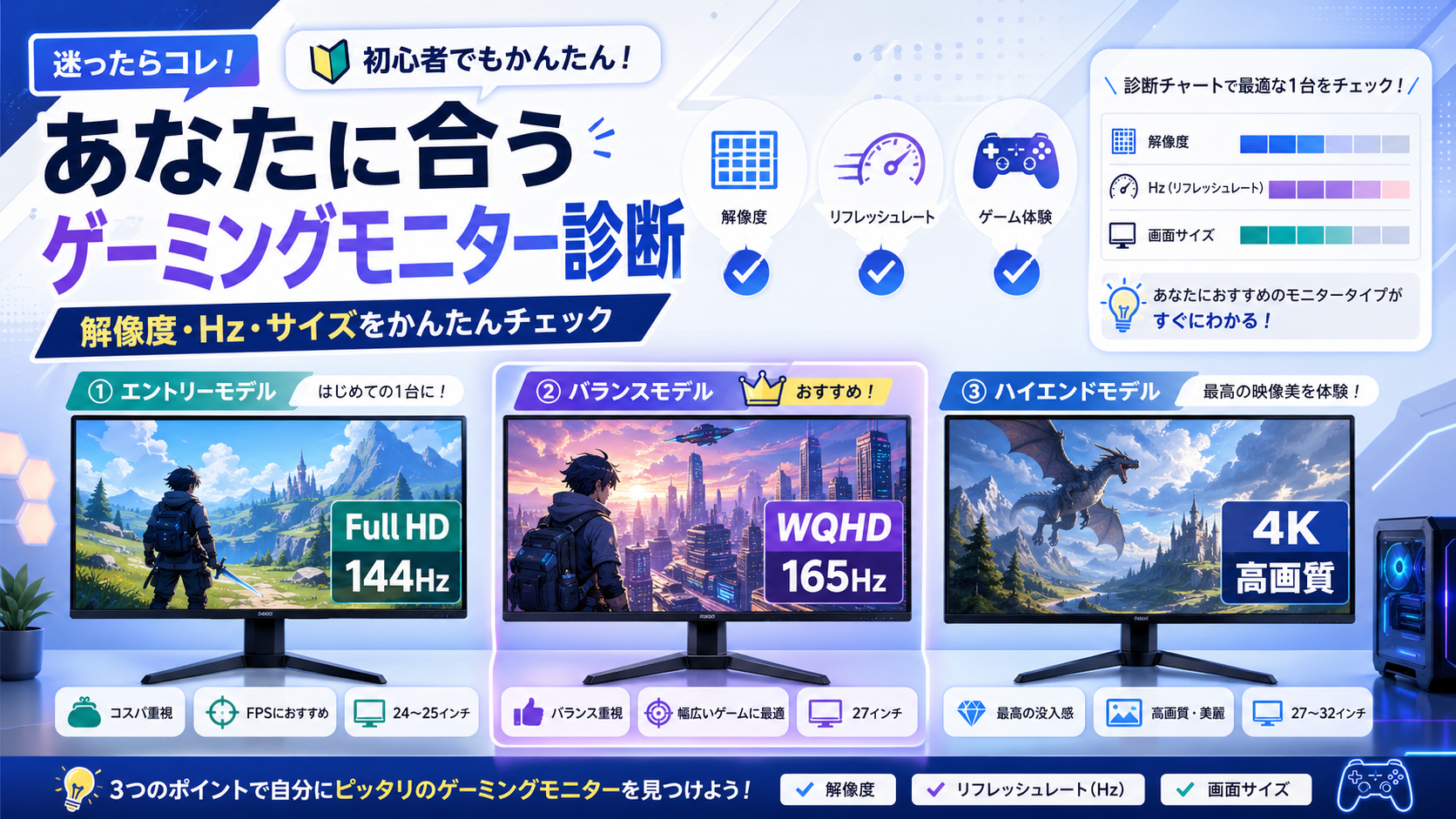 あなたに合うゲーミングモニター診断