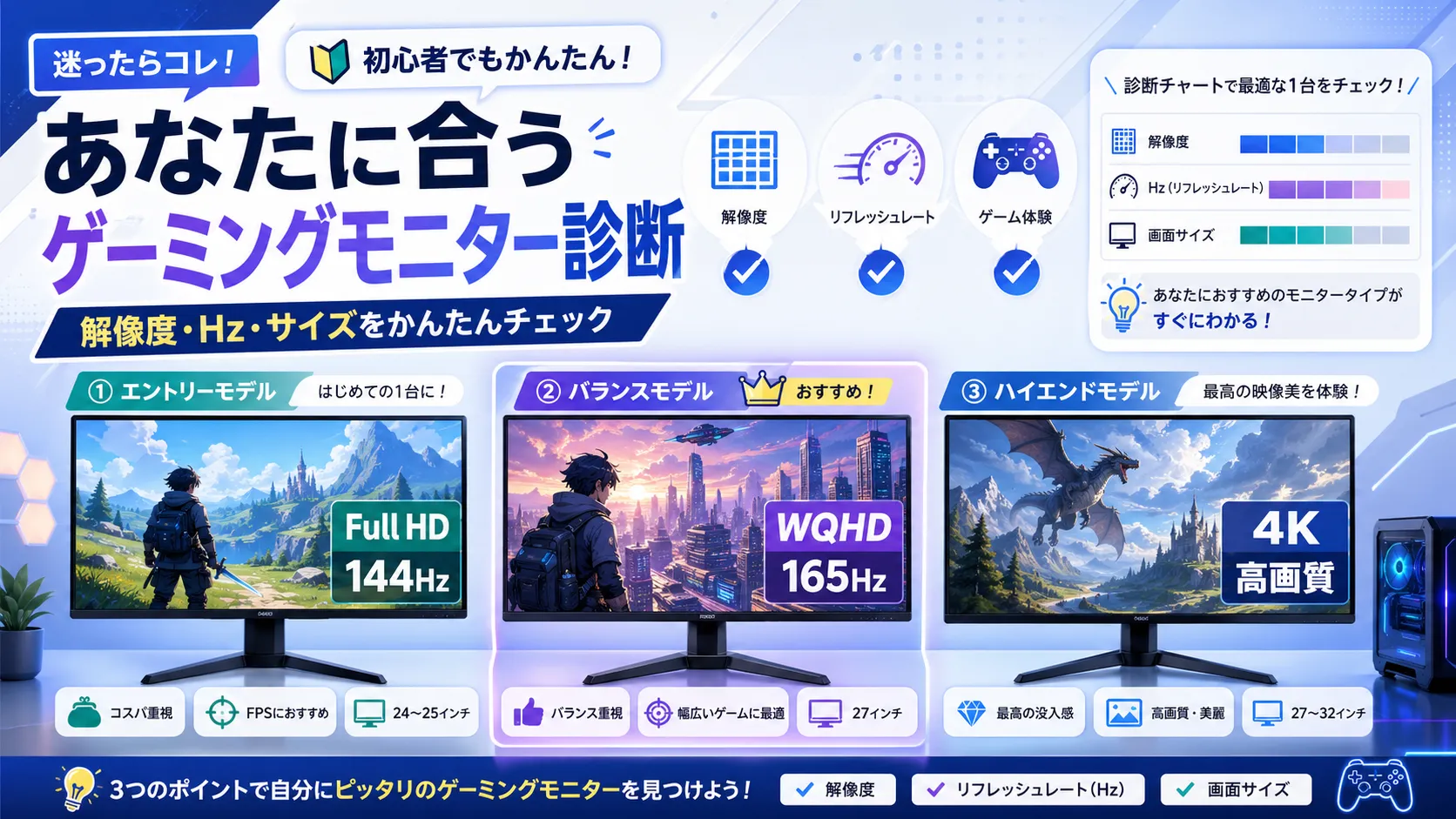 あなたに合うゲーミングモニター診断