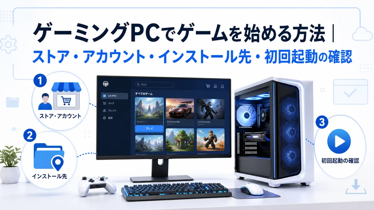 ゲーミングPCでゲームを始める方法｜ストア・アカウント・インストール先・初回起動の確認