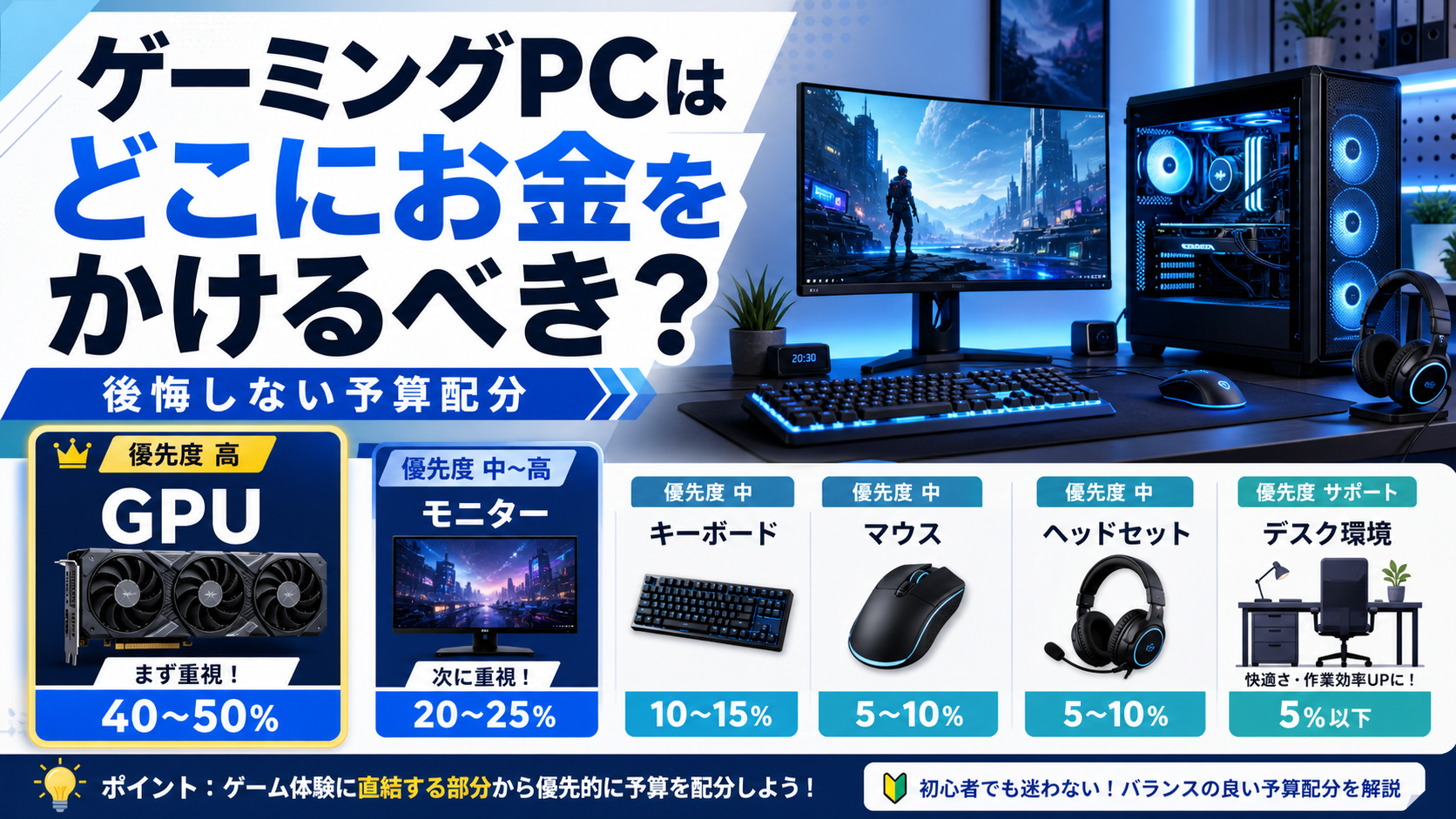 ゲーミングPCはどこにお金をかけるべき？後悔しない予算配分の考え方