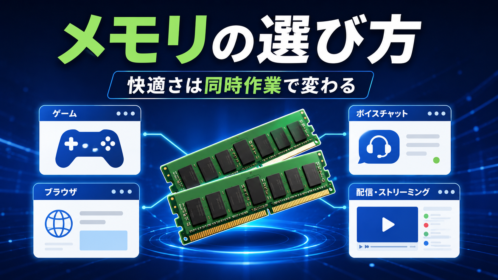メモリは容量より同時作業量｜快適さを決める構造的な選び方