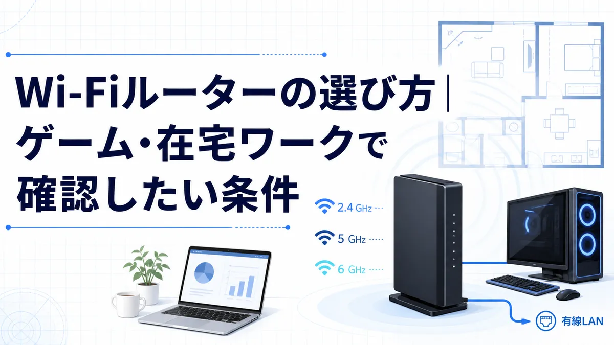 Wi-Fiルーターの選び方｜ゲーム・在宅ワークで確認したい条件