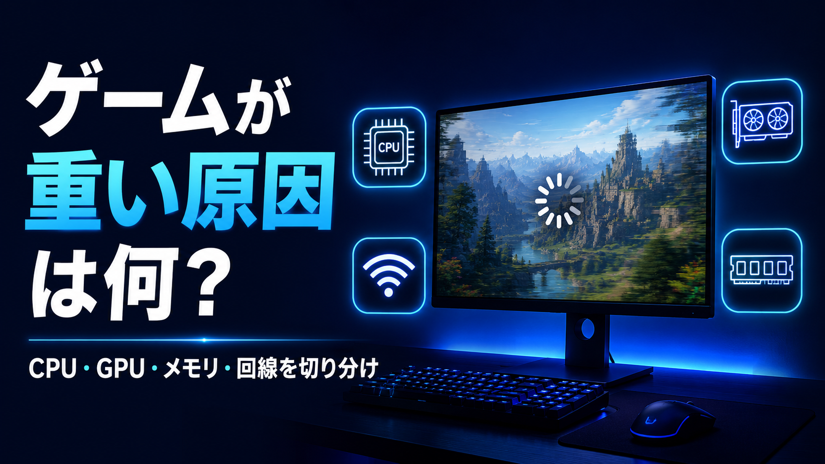 ゲームが重い原因は何？CPU・GPU・メモリ・回線の切り分け方を初心者向けに解説